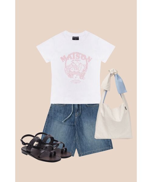 FABULOUS ARCHIVE(ファビュラスアーカイブ)の「ウィメンズフルーツスパンシングルジャージ半袖Tシャツホワイトピンク(FCD2TS512W)(Tシャツ/カットソー・レディース・ホワイト・SMALL/MEDIUM)」の5枚目の写真