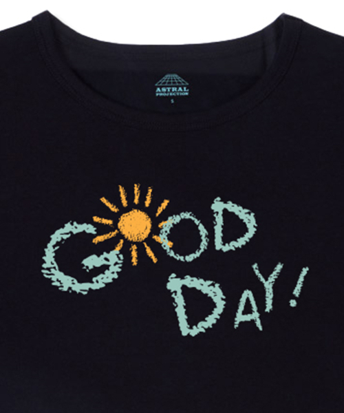 ASTRAL PROJECTION(アストラルプロジェクション)の「グッドデイ スーピマ スパン 5部袖 ショート クロップTシャツ_ブラック(Tシャツ/カットソー・レディース・その他・FREE)」の3枚目の写真