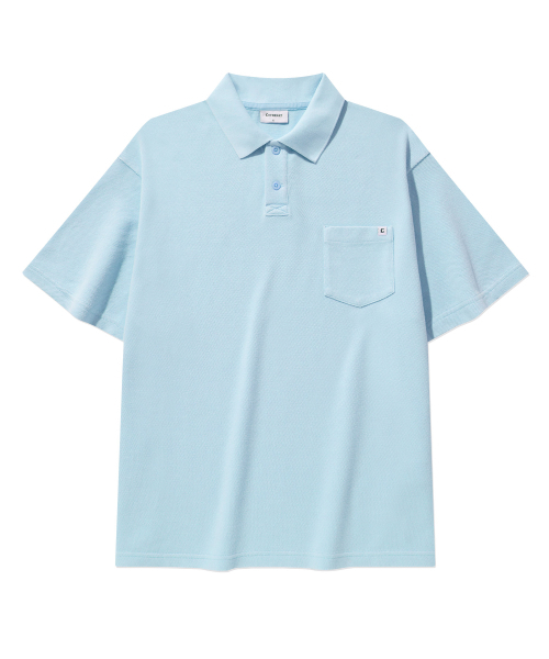 COVERNAT(カバーナット)の「ダイイングポロTシャツブルー(Tシャツ/カットソー・レディース・その他・SMALL/MEDIUM/LARGE/X-LARGE)」の1枚目の写真