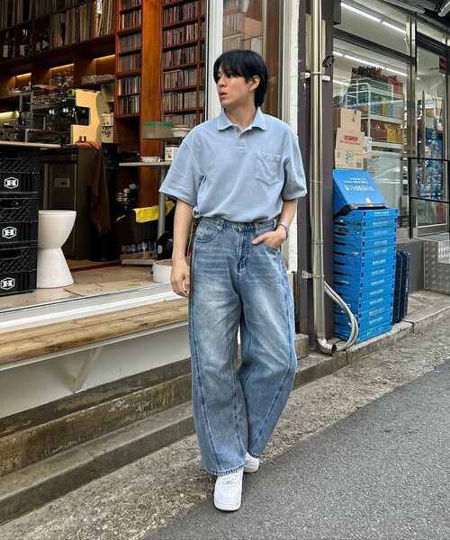 COVERNAT(カバーナット)の「ダイイングポロTシャツブルー(Tシャツ/カットソー・レディース・その他・SMALL/MEDIUM/LARGE/X-LARGE)」の3枚目の写真