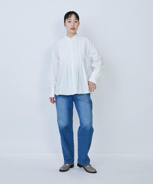 LOISIR(ロワズィール)の「コットンブロードタックディテールブラウス(シャツ/ブラウス・レディース・グリーン/ホワイト・FREE)」の18枚目の写真