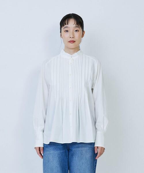 LOISIR(ロワズィール)の「コットンブロードタックディテールブラウス(シャツ/ブラウス・レディース・グリーン/ホワイト・FREE)」の15枚目の写真
