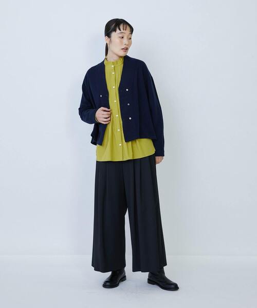 LOISIR(ロワズィール)の「コットンブロードタックディテールブラウス(シャツ/ブラウス・レディース・グリーン/ホワイト・FREE)」の14枚目の写真