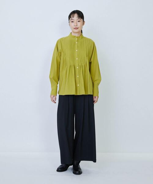 LOISIR(ロワズィール)の「コットンブロードタックディテールブラウス(シャツ/ブラウス・レディース・グリーン/ホワイト・FREE)」の7枚目の写真