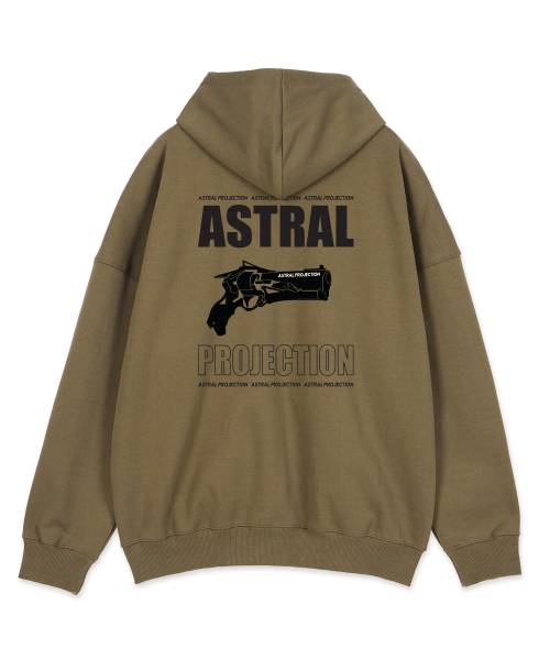 ASTRAL PROJECTION(アストラルプロジェクション)の「アストラルガン オーバーサイズワイドショルダーフードジップアップ_グリーンブラウン(パーカー・メンズ・その他・SMALL/MEDIUM/LARGE/X-LARGE)」の4枚目の写真