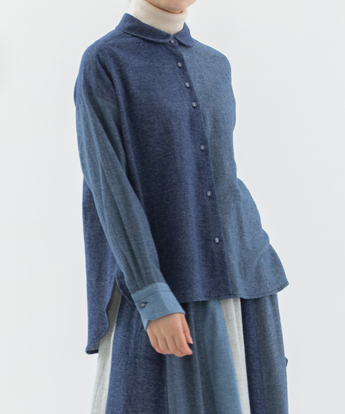 セール】miscビエラ起毛丸襟シャツ（シャツ/ブラウス）｜nop de nod