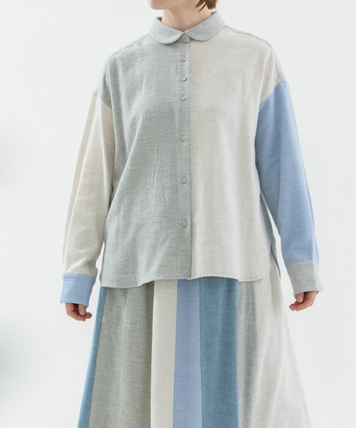 ノップドゥノッド（nop de nod）/miscビエラ起毛丸襟シャツ セール】miscビエラ起毛丸襟シャツ（シャツ/ブラウス）｜nop de nod