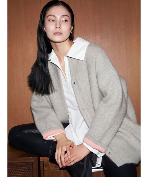 ELENDEEK（エレンディーク）の「CNラクーンミックスダブルカーディガン