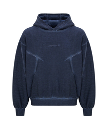 UNGIMMICK（アンジミック）の「VINTAGE WASHED PIPING HOODIE (NAVY)（パーカー）」