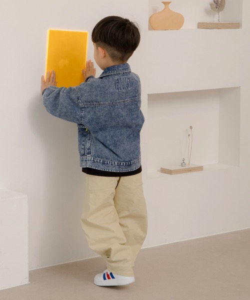 MAKE YOUR DAY（メイクユアデイ）の「ジップアップデニムブルゾン■80～140cm（デニムジャケット・キッズ・サックスブルー/ネイビー・80/90/100/110/120/130/140）」の6枚目の写真