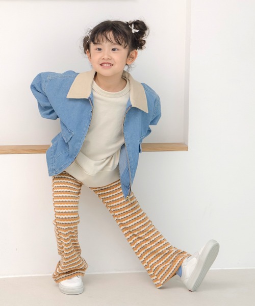 MAKE YOUR DAY（メイクユアデイ）の「ジップアップデニムブルゾン■80～140cm（デニムジャケット・キッズ・サックスブルー/ネイビー・80/90/100/110/120/130/140）」の8枚目の写真