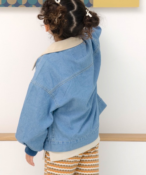 MAKE YOUR DAY（メイクユアデイ）の「ジップアップデニムブルゾン■80～140cm（デニムジャケット・キッズ・サックスブルー/ネイビー・80/90/100/110/120/130/140）」の10枚目の写真