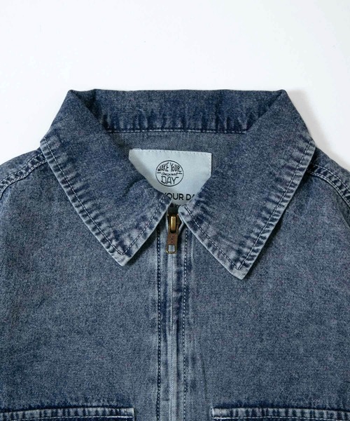 MAKE YOUR DAY（メイクユアデイ）の「ジップアップデニムブルゾン■80～140cm（デニムジャケット・キッズ・サックスブルー/ネイビー・80/90/100/110/120/130/140）」の14枚目の写真