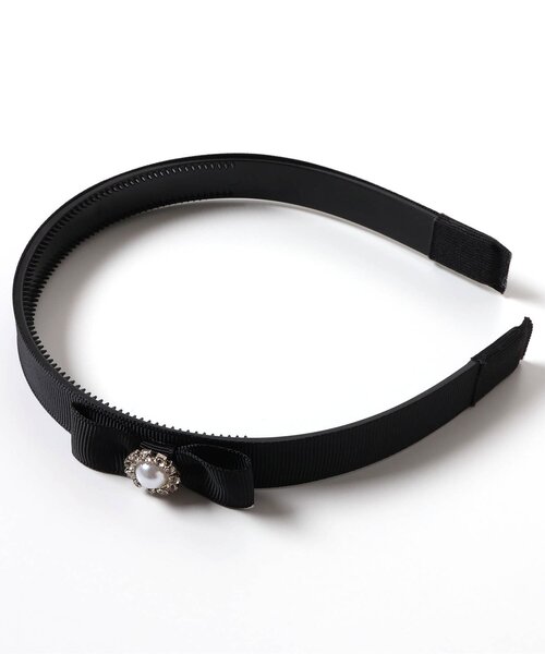 apres les cours（アプレレクール）の「グログランリボンカチューシャ（カチューシャ・キッズ・ブラック・FREE）」の4枚目の写真