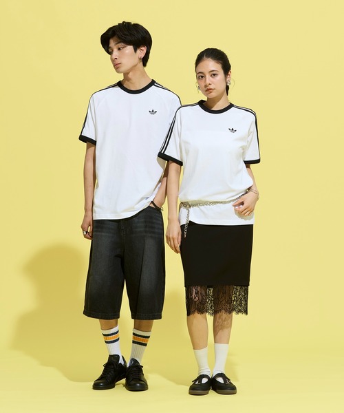 adidas(アディダス)の「スリーストライプ Tシャツ / アディダスオリジナルス adidas Originals(Tシャツ/カットソー・メンズ・イエロー/レッド/ホワイト/ブラック/ブルー/ブルー系その他/ブラウン・XX-LARGE/X-SMALL/SMALL/XX-SMALL/X-LARGE/MEDIUM/LARGE/3XL)」の10枚目の写真