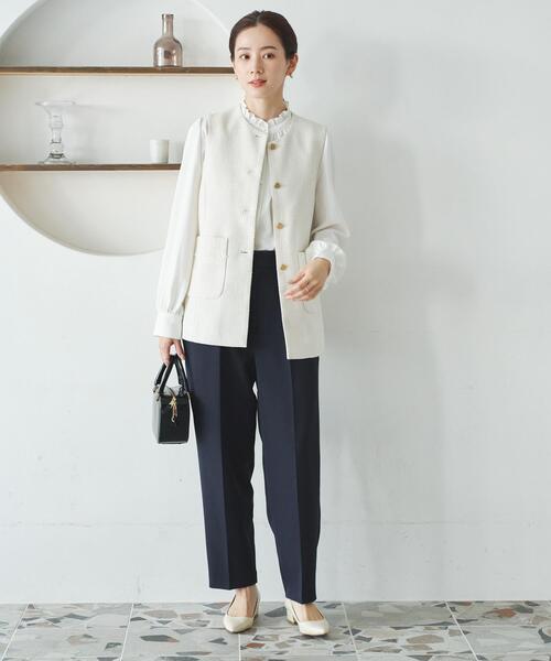 URBAN RESEARCH(アーバンリサーチ)の「ノーカラーツイードジレ(その他アウター・レディース・オフホワイト/ブラック系その他・FREE)」の9枚目の写真