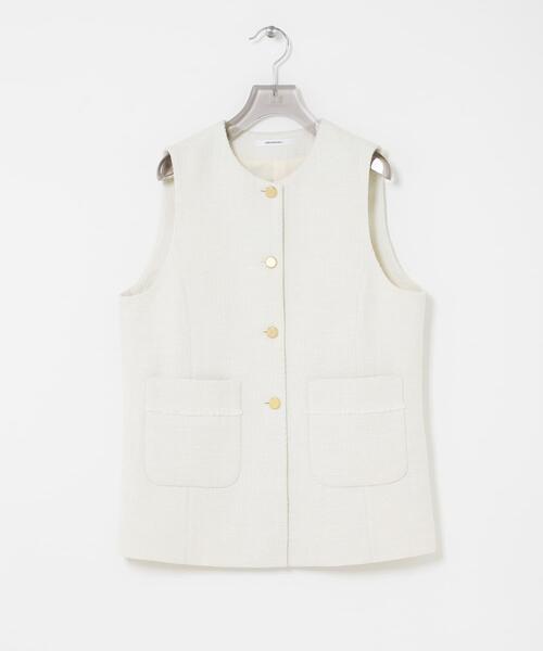 URBAN RESEARCH(アーバンリサーチ)の「ノーカラーツイードジレ(その他アウター・レディース・オフホワイト/ブラック系その他・FREE)」の10枚目の写真