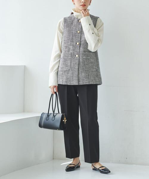 URBAN RESEARCH(アーバンリサーチ)の「ノーカラーツイードジレ(その他アウター・レディース・オフホワイト/ブラック系その他・FREE)」の17枚目の写真