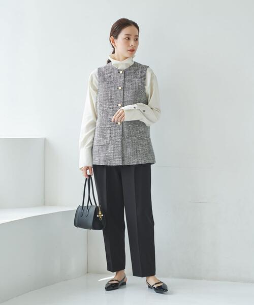 URBAN RESEARCH(アーバンリサーチ)の「ノーカラーツイードジレ(その他アウター・レディース・オフホワイト/ブラック系その他・FREE)」の18枚目の写真