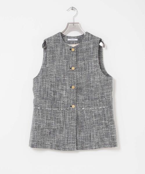 URBAN RESEARCH(アーバンリサーチ)の「ノーカラーツイードジレ(その他アウター・レディース・オフホワイト/ブラック系その他・FREE)」の22枚目の写真