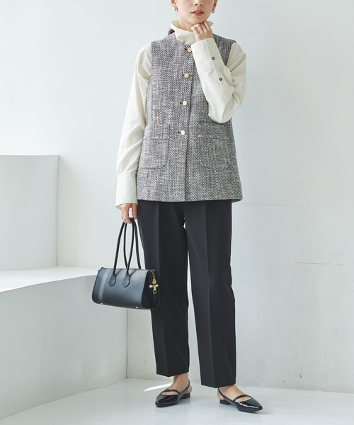 【na.e】　新品未使用　ツイード　ジレ　ベスト ノーカラーツイードジレ（ベスト）｜URBAN RESEARCH（アーバンリサーチ