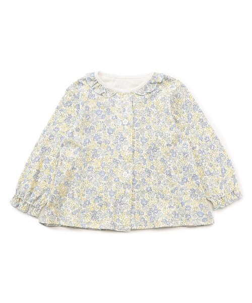 Ampersand（アンパサンド）の「【リンク】小花柄前あきパジャマ（ルームウェア/パジャマ・キッズ・ピンク/サックスブルー・110/100/90/80/140/130/120）」の5枚目の写真