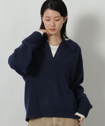 LAKOLE | 7ゲージ襟付スキッパーニットプルオーバー / 637042(ニット/セーター)