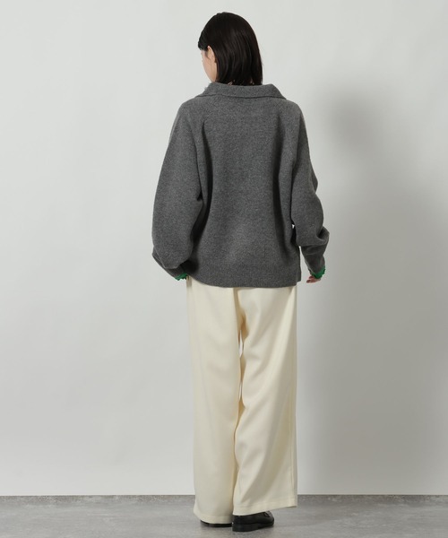 LAKOLE（ラコレ）の「7ゲージ襟付スキッパーニットプルオーバー / 637042（ニット/セーター・レディース・ライトブルー/チャコール/ネイビー・FREE）」の15枚目の写真