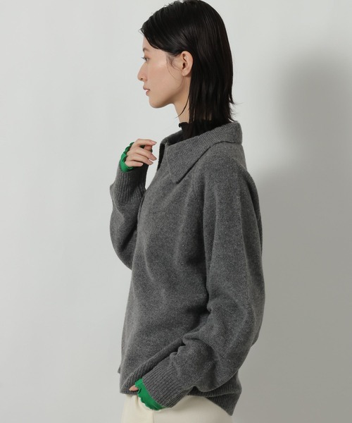 LAKOLE（ラコレ）の「7ゲージ襟付スキッパーニットプルオーバー / 637042（ニット/セーター・レディース・ライトブルー/チャコール/ネイビー・FREE）」の17枚目の写真