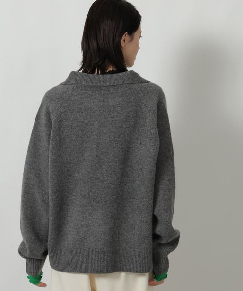 LAKOLE（ラコレ）の「7ゲージ襟付スキッパーニットプルオーバー / 637042（ニット/セーター・レディース・ライトブルー/チャコール/ネイビー・FREE）」の18枚目の写真