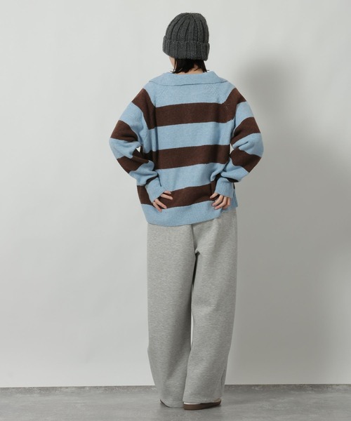 LAKOLE（ラコレ）の「7ゲージ襟付スキッパーニットプルオーバー / 637042（ニット/セーター・レディース・ライトブルー/チャコール/ネイビー・FREE）」の21枚目の写真