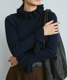 Libra Cue（リブラ キュー）の「ミニフリルリブニット（ニット/セーター）」