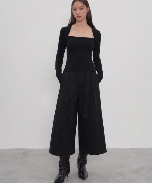 EIGHTHMONTH（エイスマンス）の「ベルトクロップドパンツ EM25a158【EIGHTHMONTH】【2025AW】（その他パンツ・レディース・ブラック・L/M/S）」の6枚目の写真
