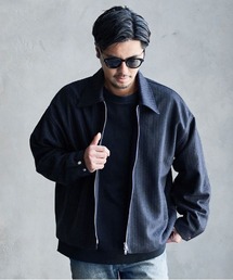 CavariA（キャバリア）の「『CavariA/キャバリア』ストライプショートZIP JKT（ブルゾン）」