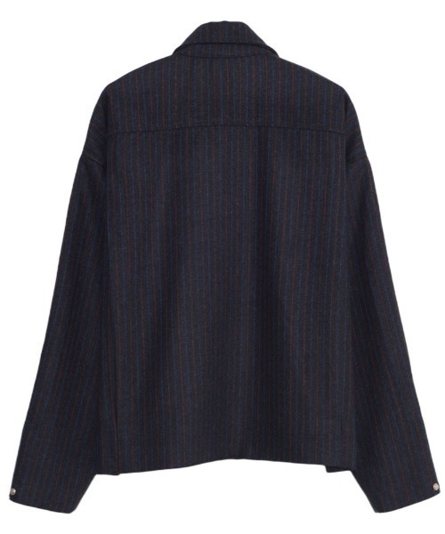 CavariA(キャバリア)の「『CavariA/キャバリア』ストライプショートZIP JKT(ブルゾン・メンズ・ネイビー/チャコール・L/M)」の15枚目の写真