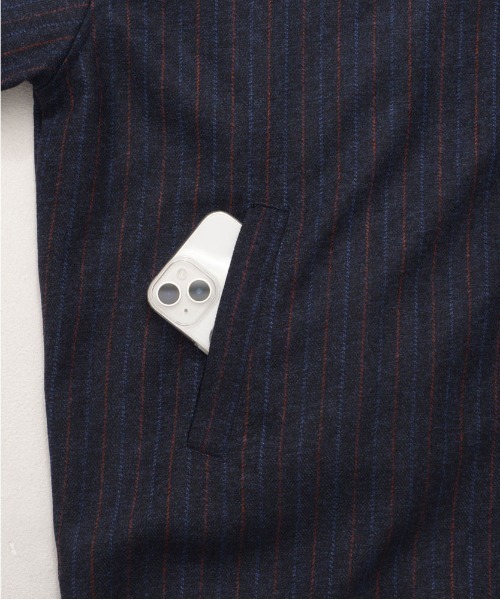 CavariA(キャバリア)の「『CavariA/キャバリア』ストライプショートZIP JKT(ブルゾン・メンズ・ネイビー/チャコール・L/M)」の10枚目の写真