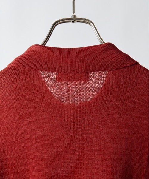 INTER FACTORY（インターファクトリー）の「takumu（MUU STUDIO） - Embroidered shirt cardigan / 刺繍シャツカーディガン（カーディガン/ボレロ・メンズ・ブラック/レッド・3/2）」の3枚目の写真