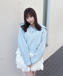 one way | ハーフジップレーシングニット(ニット/セーター)