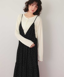 コンパクトヘンリーネックロングスリーブトップス