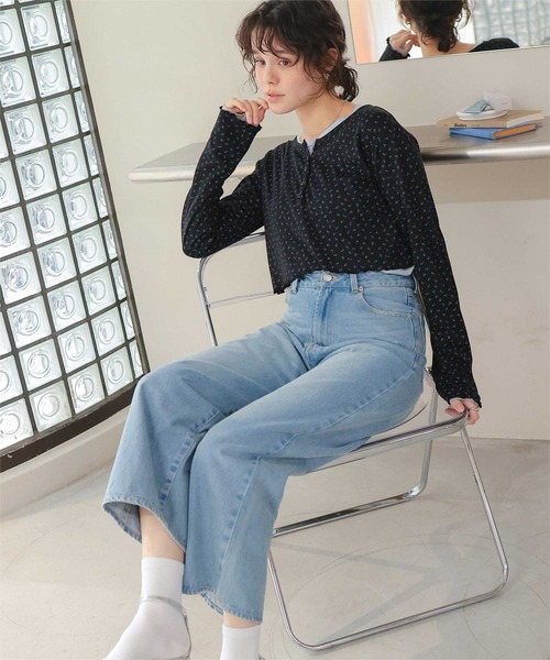 titivate（ティティベイト）の「コンパクトヘンリーネックロングスリーブトップス（Tシャツ/カットソー・レディース・グレー/ブラック系その他/アイボリー/ブラック/グレー系その他/ドット・L/M）」の18枚目の写真