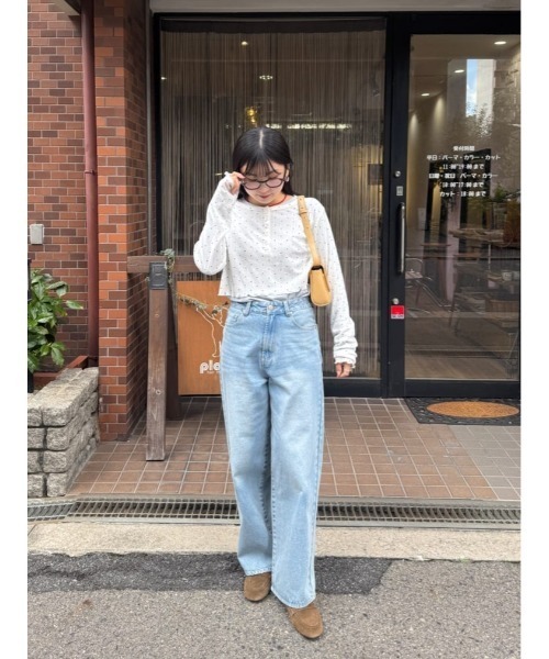 titivate（ティティベイト）の「コンパクトヘンリーネックロングスリーブトップス（Tシャツ/カットソー・レディース・グレー/ブラック系その他/アイボリー/ブラック/グレー系その他/ドット・L/M）」の7枚目の写真