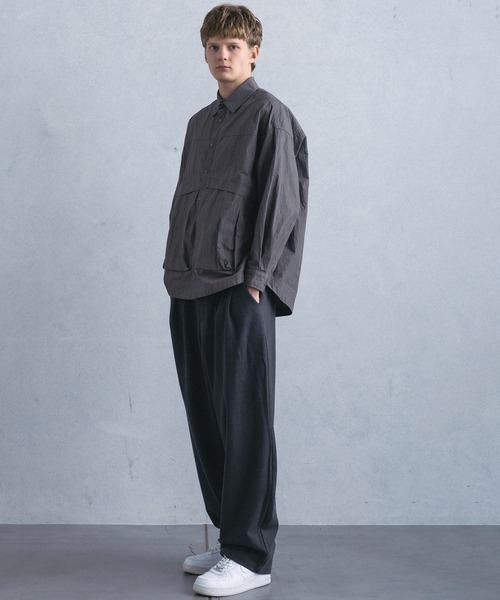 +phenix(プラスフェニックス)の「【WEB・直営店限定】+phenix(プラスフェニックス)CARGO SHIRT JACKET カーゴ シャツ ジャケット(シャツ/ブラウス・メンズ・グレー/ブラウン・M/L)」の16枚目の写真