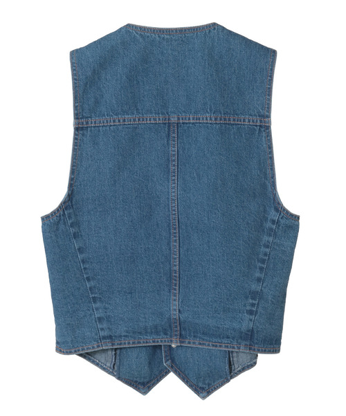 CURRENTAGE（カレンテージ）の「Denim Jilet（ベスト・レディース・ホワイト/インディゴブルー・FREE）」の7枚目の写真