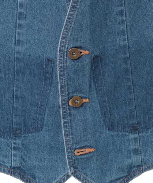 CURRENTAGE（カレンテージ）の「Denim Jilet（ベスト・レディース・ホワイト/インディゴブルー・FREE）」の10枚目の写真