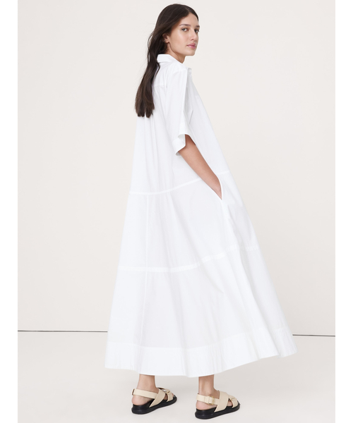 Banana Republic(バナナリパブリック)の「コットン ポプリン トラペーズ マキシ シャツドレス(ワンピース・レディース・レッド系その他/グリーン・L/M/S/XS)」の6枚目の写真