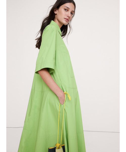 Banana Republic(バナナリパブリック)の「コットン ポプリン トラペーズ マキシ シャツドレス(ワンピース・レディース・レッド系その他/グリーン・L/M/S/XS)」の10枚目の写真