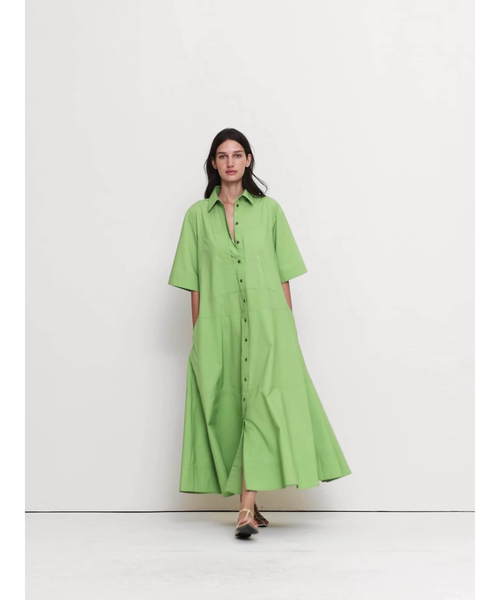 Banana Republic(バナナリパブリック)の「コットン ポプリン トラペーズ マキシ シャツドレス(ワンピース・レディース・レッド系その他/グリーン・L/M/S/XS)」の12枚目の写真
