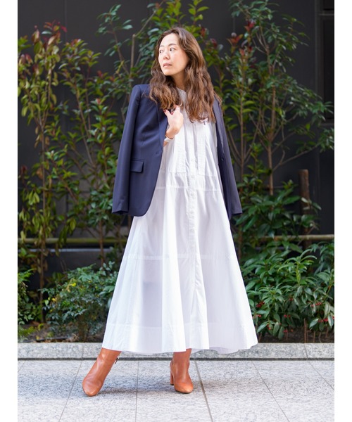 Banana Republic(バナナリパブリック)の「コットン ポプリン トラペーズ マキシ シャツドレス(ワンピース・レディース・レッド系その他/グリーン・L/M/S/XS)」の3枚目の写真