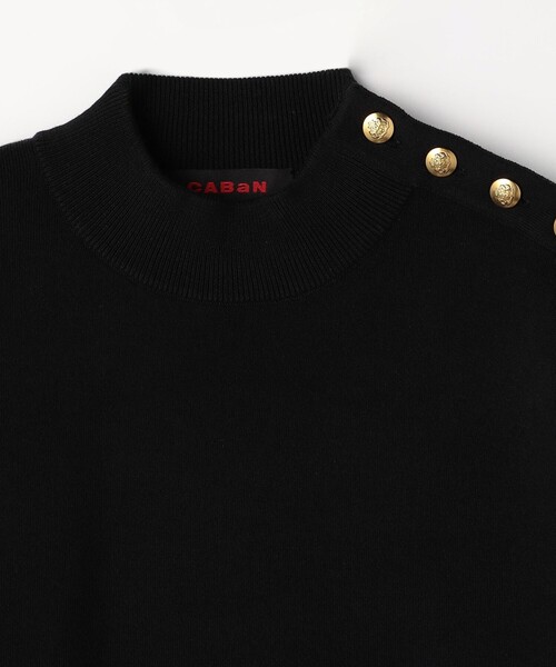 caban(キャバン)の「コットンカシミヤ モックネックゴールドボタンプルオーバー(ニット/セーター・レディース・ブラック/ホワイト/レッド/ブルー・FREE)」の7枚目の写真