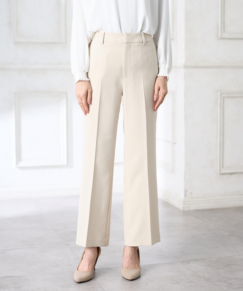 A/C DESIGN BY ALPHA CUBIC（エーシーデザインバイアルファキュービック）の「センタープレスストレッチパンツ【セットアップ対応・大きいサイズあり】（その他パンツ・レディース・ネイビー/ベージュ・64/67/70/76/73）」の2枚目の写真